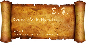 Dvorzsák Harald névjegykártya
